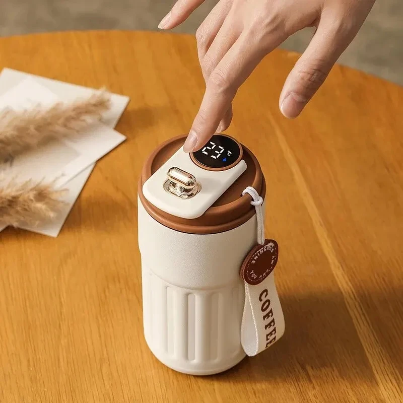 Copo termico para café e chás gelados: Copo termico com termômetro digital ORIGINAL COFFEE de alto padrão 500 ML
